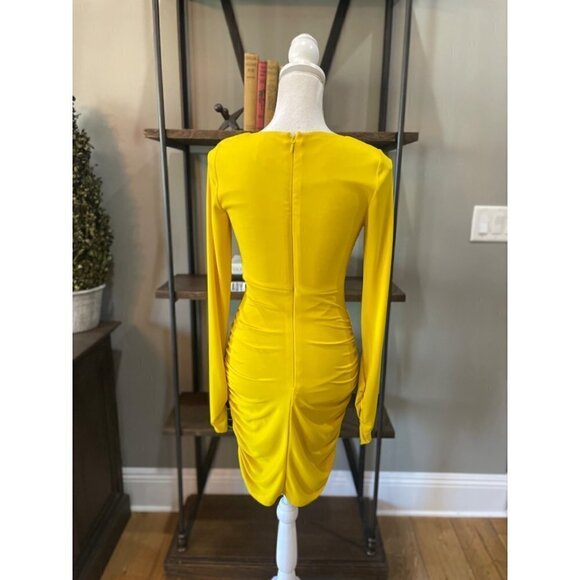 Cinq a Sept Miah Mini Bodycon Dress Pineapple Yellow Womens 4 - Picture 9 of 13